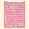 Couverture personnalisée - Cadeaux d'anniversaire personnalisés pour femmes - Vous êtes aimée et soutenue