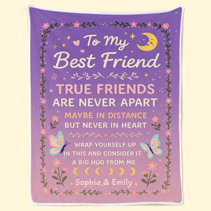 Couverture personnalisée - Cadeaux d'anniversaire personnalisés pour meilleure amie pour femme - Enveloppez-vous dans mon câlin