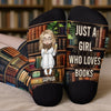 Chaussettes personnalisées - Cadeaux littéraires personnalisés pour les amoureux des livres, les rats de bibliothèque et les lecteurs - Chaussettes enlevées, histoire en marche