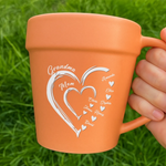 Custom Plant Pot Ceramic Mug - Personalized Garden Gifts For Gardeners, Mom, Grandma - Love Grows Through Every Generation -  Flower Pot Mug