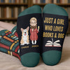 Chaussettes personnalisées - Cadeaux littéraires personnalisés pour les amoureux des livres, les rats de bibliothèque, les papas et les mamans de chiens - Amoureux des chiots littéraires
