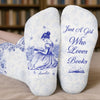 Chaussettes personnalisées - Cadeaux littéraires personnalisés pour les amoureux des livres, les rats de bibliothèque et les lecteurs - Le bonheur des amoureux des livres