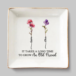 Plat à bijoux personnalisé - Cadeaux d'anniversaire personnalisés pour femmes - Ensemble, nous grandissons, ensemble, nous prospérons