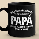 Taza Negra Personalizada - Regalos De Cumpleaños Personalizados Para Papá, Abuelo - Mis Personas Favoritas Me Llaman Abuelo