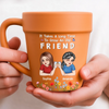 Custom Plant Pot Ceramic Mug - Personalized Best Friend Birthday Gifts For Women - Cheers To Forever Friends - Flower Pot Mug