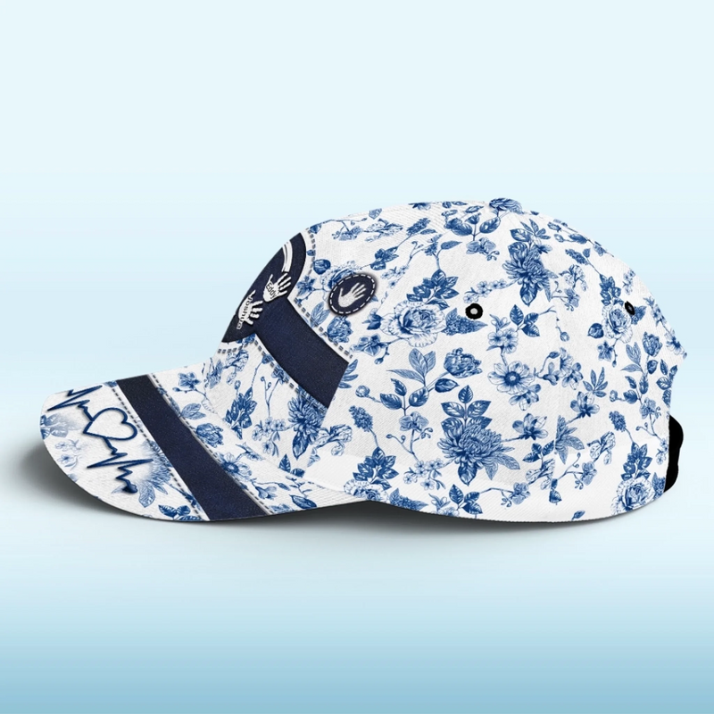 Custom Hat, All Over Print Classic Cap - Personalized Birthday Gifts For Mom, Grandma - Floral Love For Grandma Always
