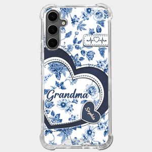 Coque de téléphone transparente personnalisée avec effet gonflable en 3D - Cadeaux d'anniversaire personnalisés pour maman et grand-mère - L'amour de grand-mère ne s'estompe jamais