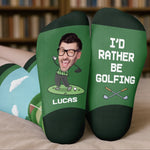 Custom Photo Crew Socks - Personalized Golf Gifts For Men, Women - Walks Like A Pro, Swings Like A Legend