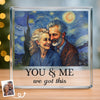 Plaque acrylique carrée avec photo personnalisée - Cadeaux d'anniversaire de mariage personnalisés pour mari et femme, lui et elle - Toi et moi, écrits dans les étoiles