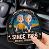 Custom Car Visor Clip - Personalized Anniversary Wedding Gifts For Husband And Wife, Him And Her - Old But Gold, Weird But Together