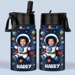 Custom Photo 3D Inflated Effect Printed Kids Water Bottle - Personalized Back To School Gifts For Kids - Dreams Launch Beyond The Stars