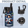 Custom Photo 3D Inflated Effect Printed Kids Water Bottle - Personalized Back To School Gifts For Kids - Dreams Launch Beyond The Stars