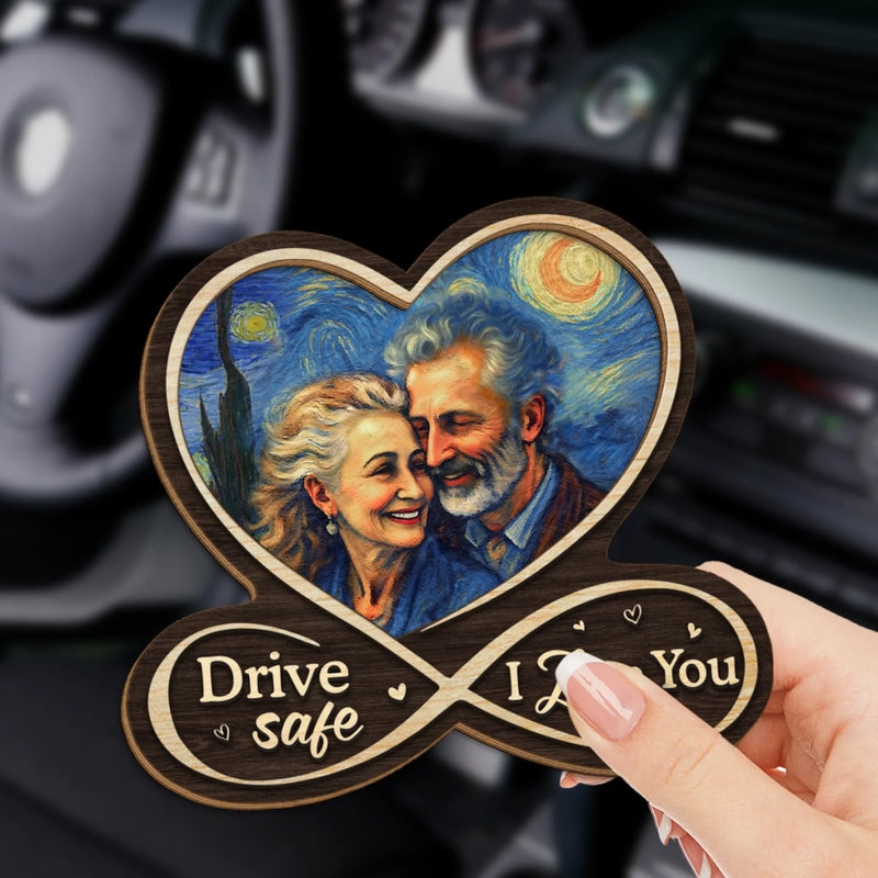 Custom Photo Car Visor Clip - Personalized Anniversary Wedding Gifts For Husband And Wife, Him And Her - Your Smile Is My Destination