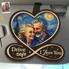 Clip de pare-soleil de voiture personnalisé avec photo – Cadeaux d'anniversaire de mariage personnalisés pour mari et femme, lui et elle – Votre sourire est ma destination
