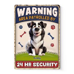 Panneau décoratif en métal imprimé effet gonflage 3D personnalisé - Cadeaux d'anniversaire personnalisés pour les amoureux des chiens, papas et mamans - Woofing est notre système d'avertissement