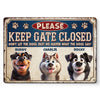 Plaque décorative personnalisée en métal - Cadeaux d'anniversaire personnalisés pour les amoureux des chiens, papa et maman - Pas de porte ouverte, pas de poursuite sauvage