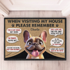 Tapis décoratif personnalisé pour la maison - Cadeaux d'anniversaire personnalisés pour les amoureux des chiens, papa et maman de chiens - Le chien approuve tous les visiteurs