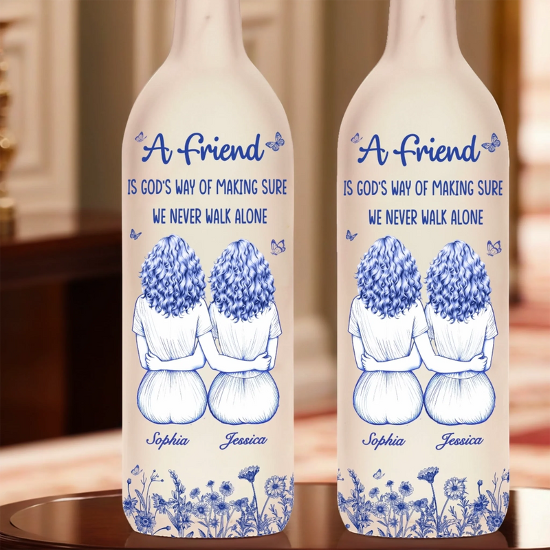 Custom Bottle Lamp - Personalized Best Friend Birthday Gifts For Women - Grow An Old Friend