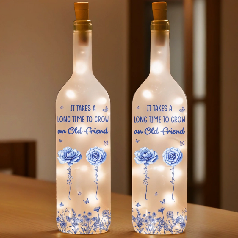 Custom Bottle Lamp - Personalized Best Friend Birthday Gifts For Women - A True Friend Is A Treasure