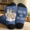Chaussettes personnalisées - Cadeaux d'anniversaire de mariage personnalisés pour mari et femme, papa et maman de chien - Just Us And The Dog Life