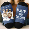 Custom Crew Socks - Personalized Anniversary Wedding Gifts For Husband And Wife, Dog Dad And Mom - Just Us And The Dog Life