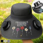 Custom Hat With Fans Solar Power - Personalized Garden Gifts For Grandma, Gardeners, Mom - Garden Of Love And Legacy