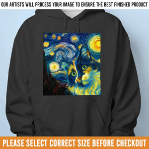 Custom Photo Unisex T-shirt, Premium T-shirt, Hoodie - Personalized Birthday Gifts For Dog Cat Lovers, Dog Dad And Mom, Cat Owners - Whiskers In A Whirl Of Stars