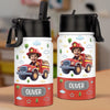 Custom Photo Kids Water Bottle - Personalized Back To School Gifts For Kids - Fire Truck Fun Ahead