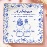 Custom Full-Print Jewelry Dish - Personalized Best Friend Birthday Gifts For BFF, Best Friends - We Never Walk Alone