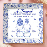 Custom Full-Print Jewelry Dish - Personalized Best Friend Birthday Gifts For BFF, Best Friends - We Never Walk Alone