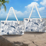 Custom Canvas Beach Bag - Personalized Summer Vacation And Travel Gifts For Women, Grandma - Turtle Crew Needs A Nana