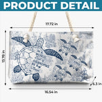 Custom Canvas Beach Bag - Personalized Summer Vacation And Travel Gifts For Women, Grandma - Turtle Crew Needs A Nana