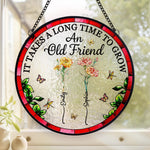 Custom Name Old Friend Friendship Gifts - Personalized Stained Glass Suncatcher