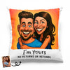 Custom Photo Funny Caricature Pillow - Personalized Anniversary Wedding Gifts For Husband And Wife, Him And Her - Together Since