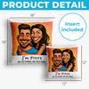 Custom Photo Funny Caricature Pillow - Personalized Anniversary Wedding Gifts For Husband And Wife, Him And Her - Together Since