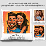 Custom Photo Funny Caricature Pillow - Personalized Anniversary Wedding Gifts For Husband, Wife, Couple - Together Since