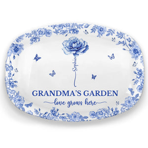 Plateau personnalisé - Cadeaux d'anniversaire personnalisés pour maman et grand-mère - Racines florales de l'amour éternel