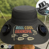 Custom Hat With Fans Solar Power - Personalized Birthday Fishing Gifts For Fisherman, Dad, Grandpa - Reel Cool Grandpa