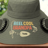 Custom Hat With Fans Solar Power - Personalized Birthday Fishing Gifts For Fisherman, Dad, Grandpa - Reel Cool Grandpa