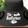 Custom Hat With Fans Solar Power - Personalized Birthday Fishing Gifts For Fisherman, Dad, Grandpa - The Rodfather