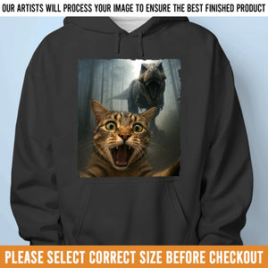 Custom Photo Unisex T-shirt, Premium T-shirt, Hoodie - Personalized Birthday Gifts For Dog Cat Lovers, Dog Dad And Mom, Cat Owners - Living That Dino Danger Life