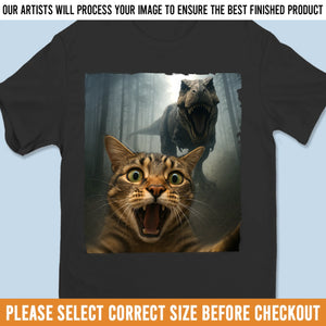 Custom Photo Unisex T-shirt, Premium T-shirt, Hoodie - Personalized Birthday Gifts For Dog Cat Lovers, Dog Dad And Mom, Cat Owners - Living That Dino Danger Life