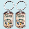 Porte-clés personnalisé - Cadeaux d'anniversaire camping personnalisés pour mari et femme, amoureux des chiens et des chats - Camper Vibes Only