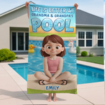 Custom Beach Towel - Personalized Summer Vacation And Travel Gifts For Family, Kids - Sunny Days, Happy Waves