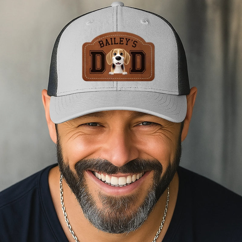Custom Shaped Leather Patch Hat - Personalized Birthday Gifts For Dog Lovers, Dog Dad And Mom - Best Dog Dad Ever