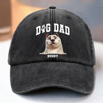 Custom Vintage Washed Denim Baseball Cap - Personalized Birthday Gifts For Dog Lovers, Dog Dad And Mom - My Best Friend Has Fur