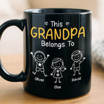 Custom Black Mug - Personalized Birthday Gifts For Dad, Grandpa - Grandkids Make Life Grand