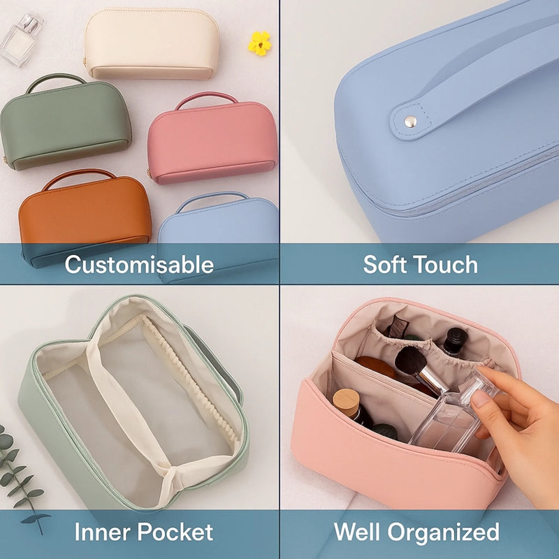 Custom PU Leather Travel Toiletry Bag - Personalized Summer Vacation And Travel Gifts For Women, Men, Cruise Lovers - Cruise Queen Kit