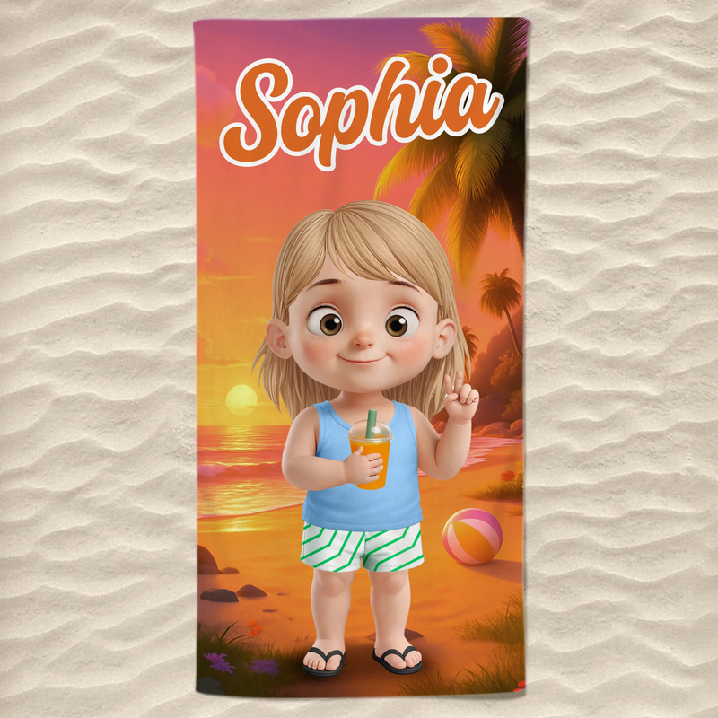 Custom Beach Towel - Personalized Summer Vacation And Travel Gifts For Family, Kids - Pool Party Pro