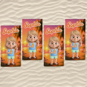 Serviette de plage personnalisée - Cadeaux de vacances et de voyage personnalisés pour la famille et les enfants - Pool Party Pro